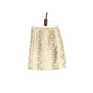 Vintage 90s Y2K Snakeskin Print Denim Skirt USA 10 Slit Reptile Phython Printed